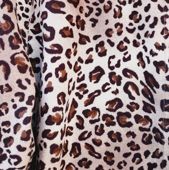 Vintage Cheetah Leopard Print Jacket Shirt Shacket Petite Large - Picture 5 of 6
